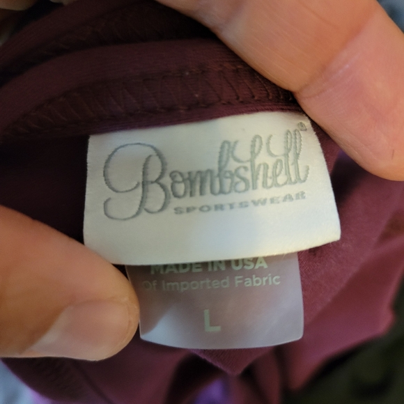 Bombshell Sportswear Sculpted Bodysuit Shorts - Purple L - Picture 3 of 8